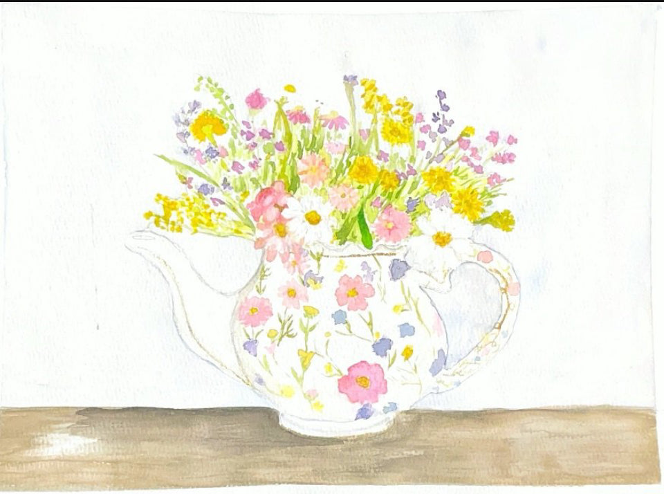 Floral teapot