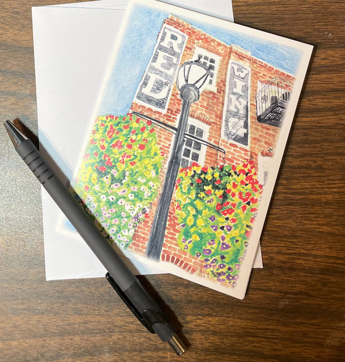 Watercolor Street Scene Blank Card